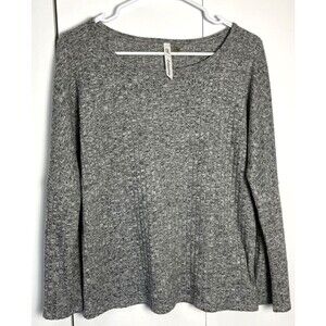 NEW YORK & COMPANY  Womens Ribbed Knit Gray Sweater Size Small
